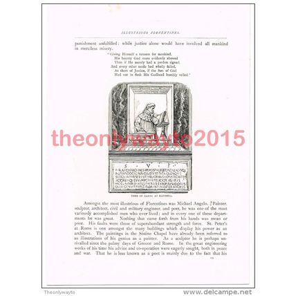Tomb of Dante, Ravenna, Italy, Book Illustration (Print), c1891
