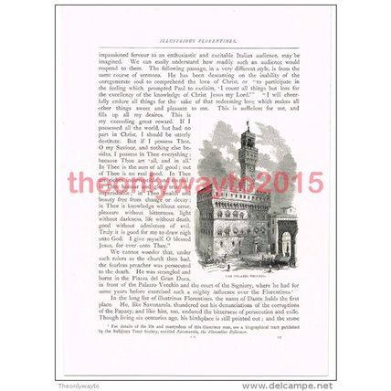 Palazzo Vecchio, Florence, Italy, Book Illustration (Print), c1891