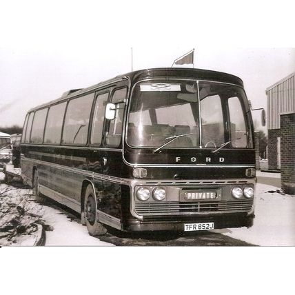 Black & White Photograph of Slacks Coaches of Blackpool - TFR 852J