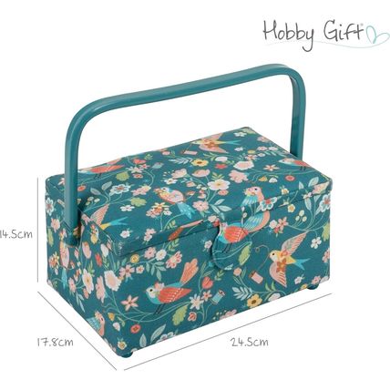 HobbyGift Sewing Box (M) Bird Aviary Storage Sewing Haberdashery Craft