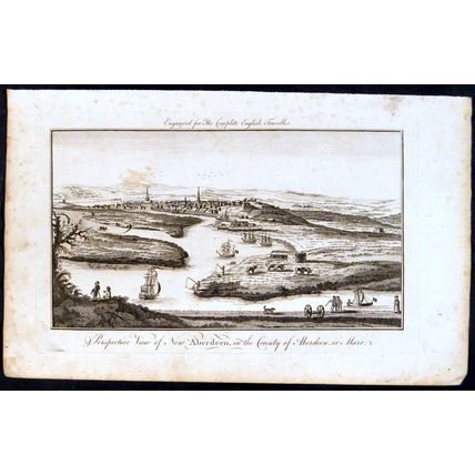 PERSPECTIVE VIEW OF NEW ABERDEEN 1771 John Slezer ANTIQUE ENGRAVING