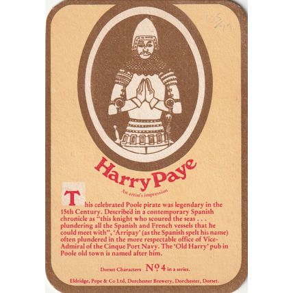 BEER MAT - ELDRIDGE POPE BREWERY - DORSET CHARACTERS - (Cat No 105) - (1979)