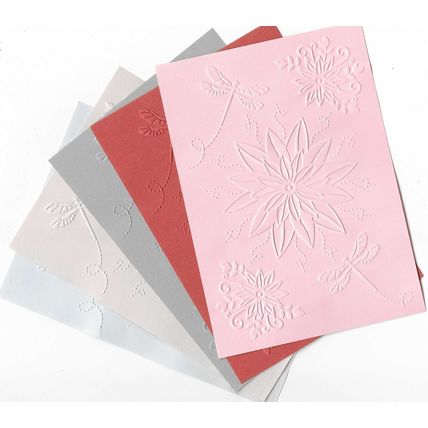 A6 Embossed Paper. 10 Sheets. Floral. Cardmaking Scrapbooking Crafts Toppers