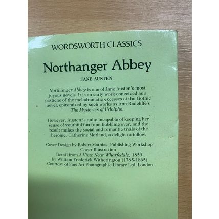 1993 JANE AUSTEN "NORTHANGER ABBEY" WORDSWORTH FICTION PAPERBACK BOOK (P2)