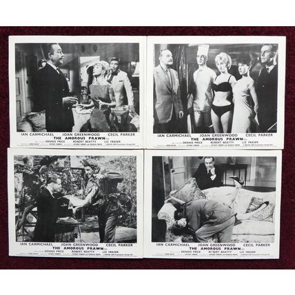 AMOROUS PRAWN, The (1962) 8 UK FOH / Lobby cards ***Ian Carmichael***