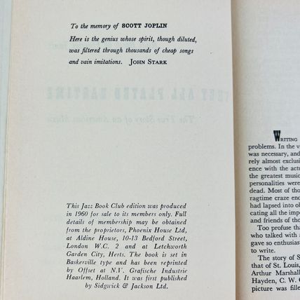 They All Played Ragtime Hardcover Jazz Book Club Edition Rudi Blesh, Harriet Jan