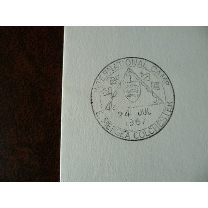 1967 Great Britain International Camp E Mersea Colchester special cancel FDC