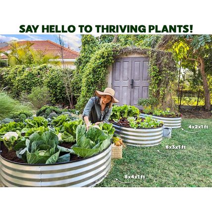 Galvanized Raised Garden Beds Outdoor // 4×2×1 Ft Planter Raised Beds for Garden