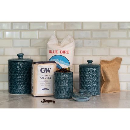 10 Strawberry Street Kitchen Canister, 3 Piece Set, Ocean Navy