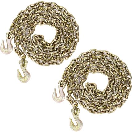 Aain 2 Pack Transport Chain with 3/8" Clevis Hooks NACM Standard Grade 70,3/8"X1
