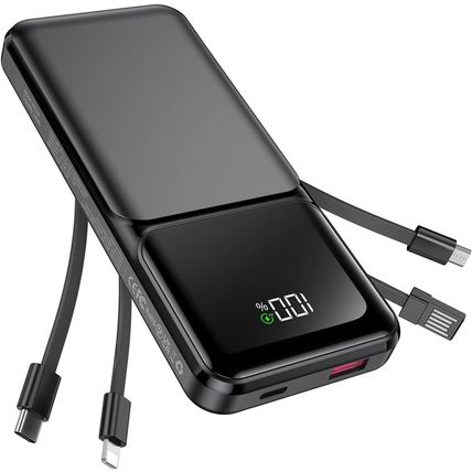 Portable Charger with Built in Cable - 20000Mah Fast Charging 22.5W Slim Power B