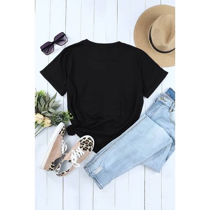 Black THANKFUL GRATEFUL BLESSED Crew Neck Graphic Tee