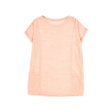 Pink Loose Fit Pockets Short Sleeve Beach Cover Up