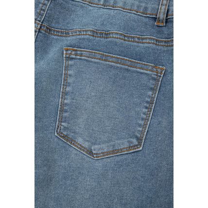 Dusk Blue 2 Button High Waist Piping Trim Bootcut Jeans