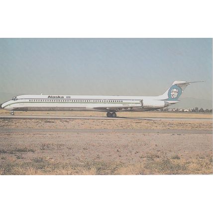Alaska Airlines McDonnell Douglas DC9 83 Civil Aircraft Postcard (QA292)