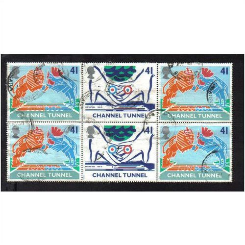 1994 GB CHANNEL TUNNEL BLOCK 41P BLOCK F/U SG1822-1823