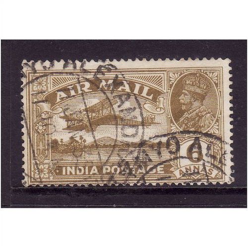 INDIA 1929 AIR 6A BISTRE SG 223 FINE USED