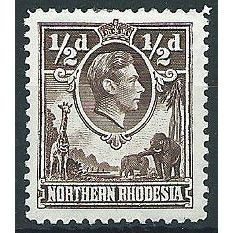 Northern Rhodesia 1951 SG26 1/2d Chocolate Mounted Mint ....