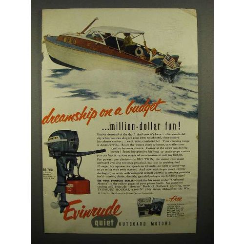 1954 Evinrude Big Twin Outboard Motor Ad - Dreamship