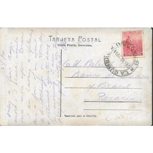 La Cumbre, Cordoba, Argentina - cascades Los Montes - postcard, stamp 1914