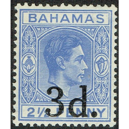 Bahamas 1940 Overprint 3d on 2½d Blue SG161 MM