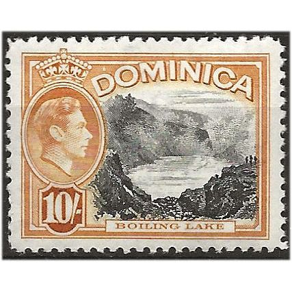 Dominica 1947 SG108a 10/- Black & Brown-Orange Mounted Mint ... ..