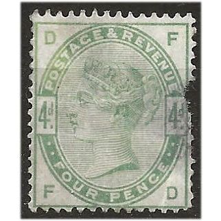 1883 SG192 4d Dull Green Mounted Mint FILLER, poor at right, fresh colour . .. .