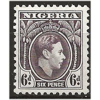 Nigeria 1951 SG55a 6d Blackish Purple Perf 11.5 Mounted Mint . .. .
