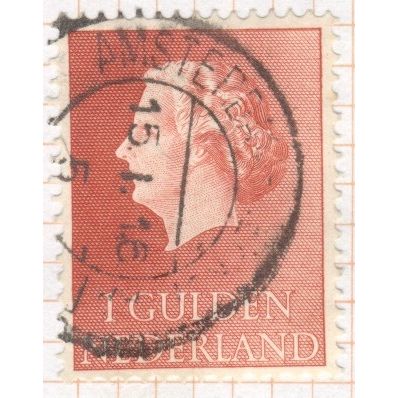 Netherlands 1954 - 1g red - Queen Juliana - used