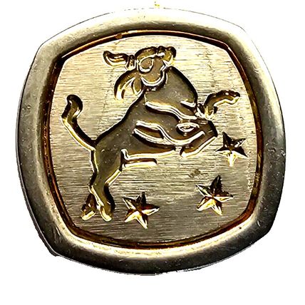 Taurus Horoscope Zodiac Symbol Bull Astrology Mythology Keychain Fob Vintage