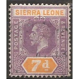 Sierra Leone 1921 SG120 7d Purple & Orange Fine Used . .