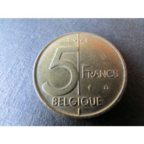 1998 BELGIUM FIVE FRANCS FRENCH TEXT FREE POST. ZB