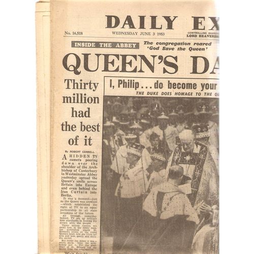 Daily Express 3 June 1953 Coronation of Elizabeth II issue