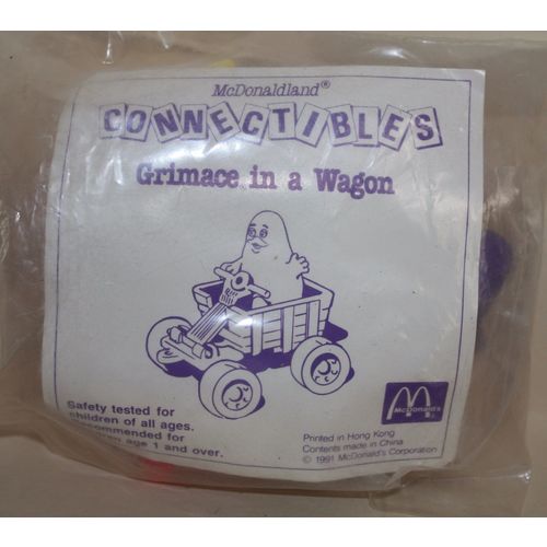 1991 McDonalds McDonaldland Connectibles Grimace & Wagon Mint in Package