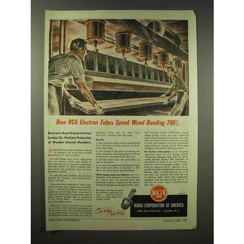 1945 RCA Electron Tubes Ad - Speed Wood Bonding 700%