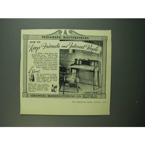 1950 Colonial Manufacturing Lady's Desk Ad