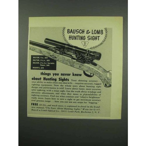 1954 Bausch & Lomb Hunting Sight Ad - You Never Knew