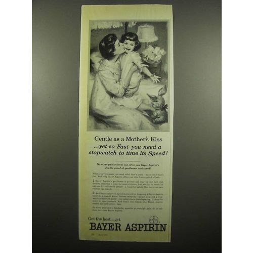 1954 Bayer Aspirin Ad - Gentle as Mother's Kiss