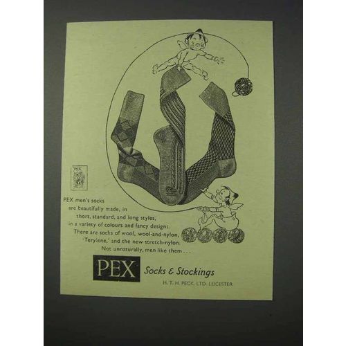 1959 Pex Socks & Stockings Ad - Men's Socks