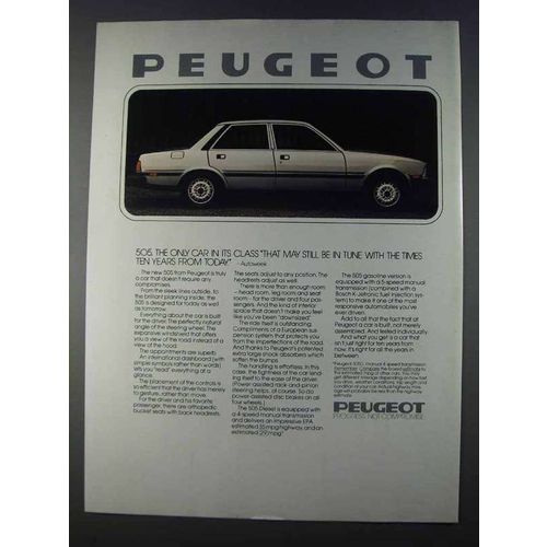 1980 Peugeot 505 Car Ad - Still Be In Tune