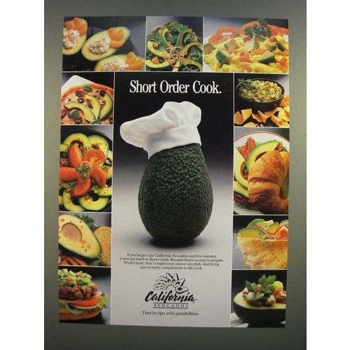1986 California Avocados Ad - Short Order Cook
