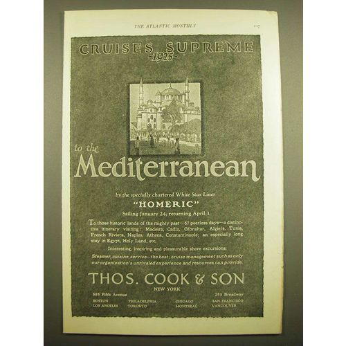 1924 Thos. Cook & Son Cruise Ad - Cruises Supreme 1925 to the Mediterranean