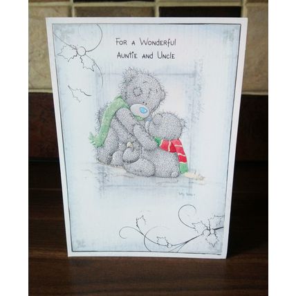 Me To You Christmas Cards - Auntie and Uncle - Glitter Card - 032