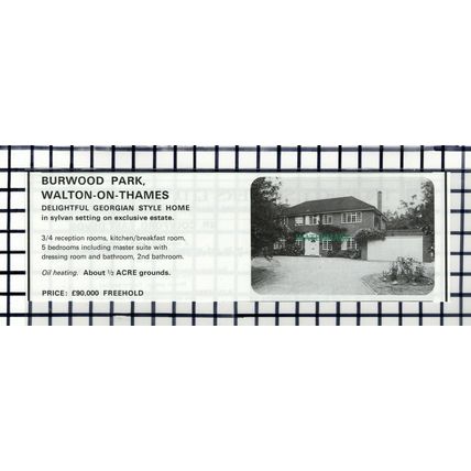 C6874) Burwood Park Walton On Thames House Sale Advert - 1978 Cutting