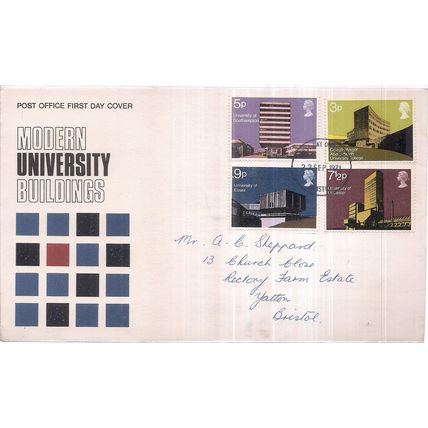 MODERN UNIVERSITY BUILDINGS. September, 1971.. FDC. first day cover stamps (a)