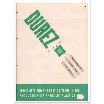 Durez Plastics Chemicals Inc 1945 vintage plastic catalog phenolic
