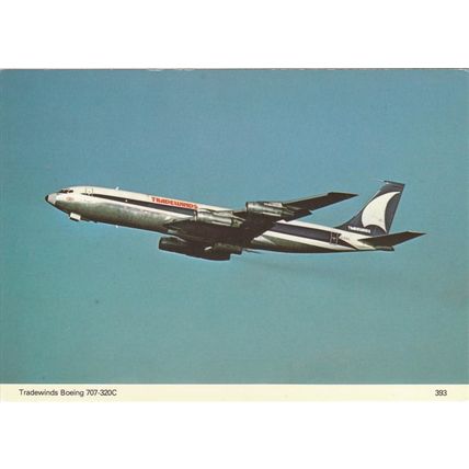 Tradewinds Boeing B707 320C Civil Aviation Postcard (A18972)