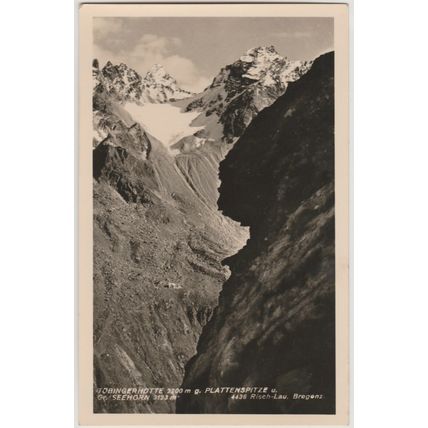 Postcard Tubinger Hütte, Garnera Valley, Austria. Unposted