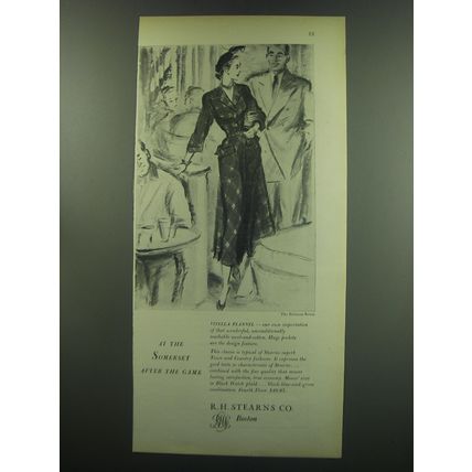 1949 R.H. Stearns Viyella Flannel Dress Ad - At the Somerset After the Game
