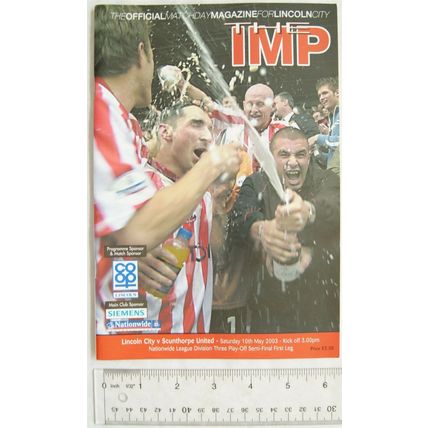 2003 programme Lincoln City v. Scunthorpe United